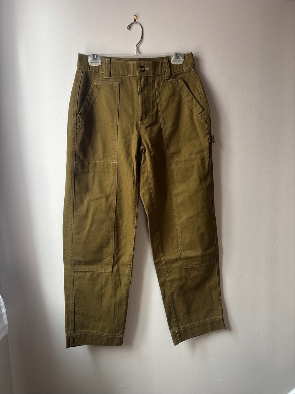 Old Navy Olive Green High Rise Straight Leg Pants ~ Women’s Size 4
